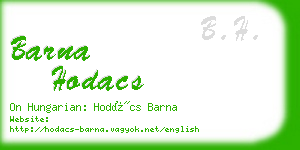 barna hodacs business card